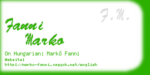 fanni marko business card