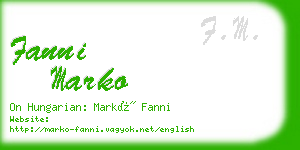 fanni marko business card